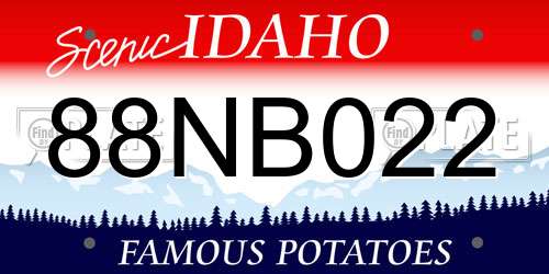 88NB022 Idaho License Plate