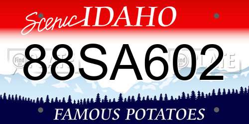 88SA602 Idaho License Plate