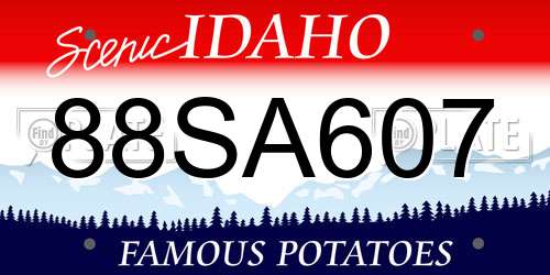 88SA607 Idaho License Plate