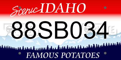 88SB034 Idaho License Plate