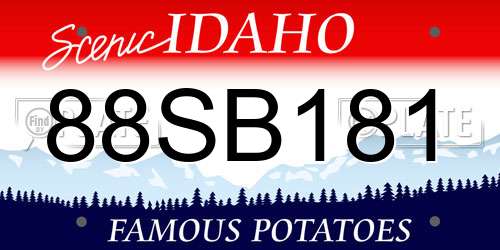 88SB181 Idaho License Plate
