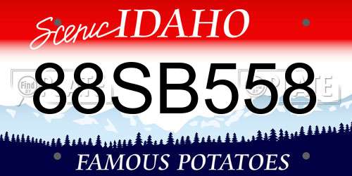 88SB558 Idaho License Plate