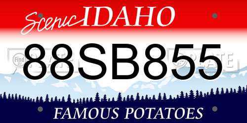88SB855 Idaho License Plate