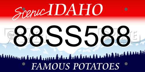 88SS588 Idaho License Plate