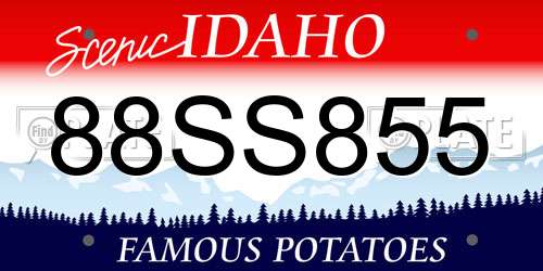 88SS855 Idaho License Plate