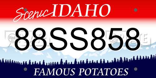 88SS858 Idaho License Plate