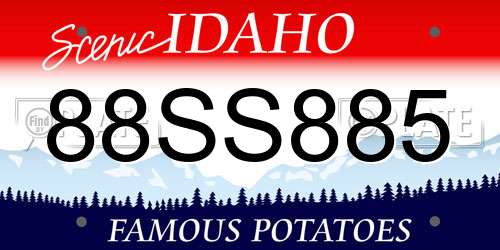 88SS885 Idaho License Plate