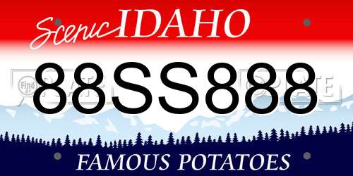 88SS888 Idaho License Plate