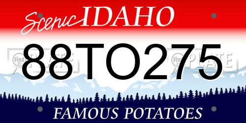 88TO275 Idaho License Plate