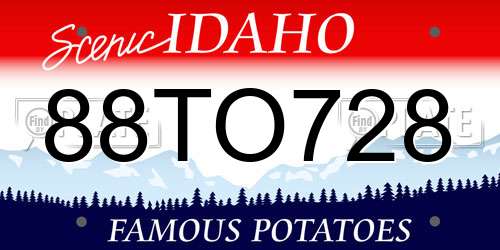 88TO728 Idaho License Plate