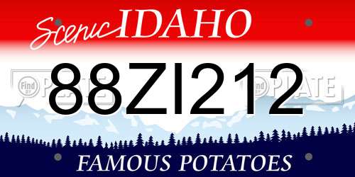 88ZI212 Idaho License Plate