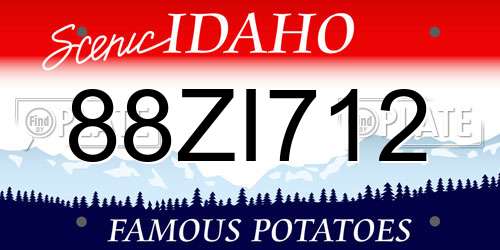 88ZI712 Idaho License Plate