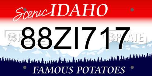 88ZI717 Idaho License Plate