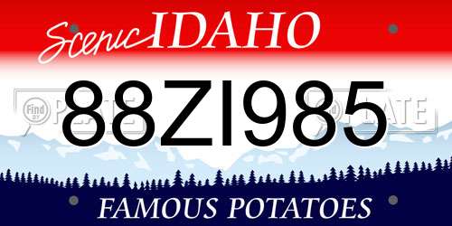 88ZI985 Idaho License Plate
