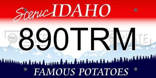 890TRM Idaho License Plate