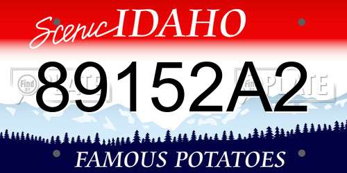 89152A2 Idaho License Plate