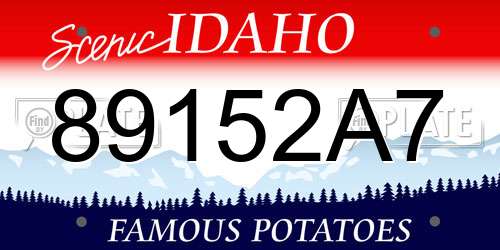 89152A7 Idaho License Plate