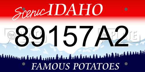 89157A2 Idaho License Plate