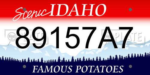 89157A7 Idaho License Plate