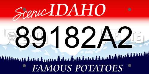 89182A2 Idaho License Plate