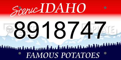 8918747 Idaho License Plate