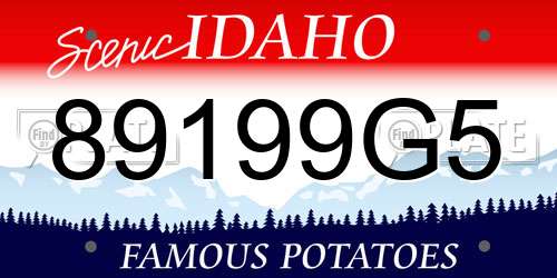 89199G5 Idaho License Plate
