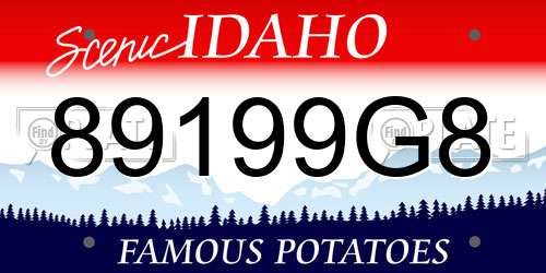 89199G8 Idaho License Plate