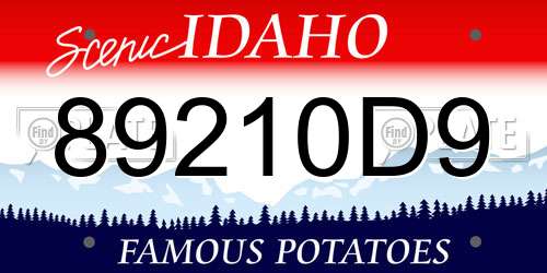 89210D9 Idaho License Plate