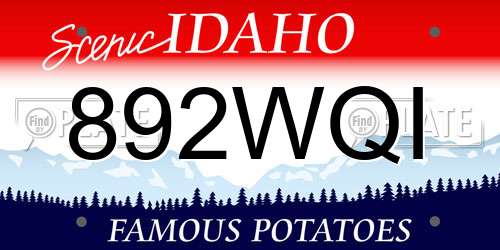 892WQI Idaho License Plate