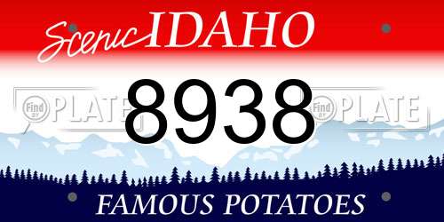 8938 Idaho License Plate