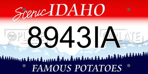8943IA Idaho License Plate