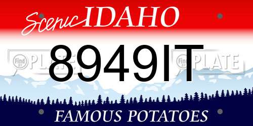 8949IT Idaho License Plate