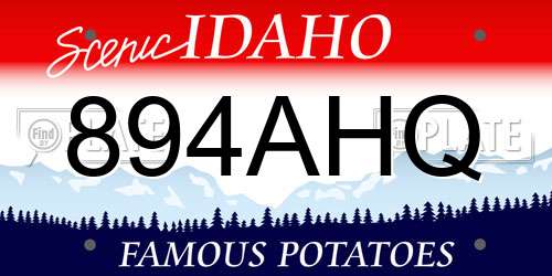 894AHQ Idaho License Plate