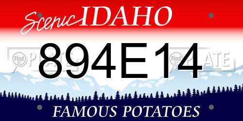 894E14 Idaho License Plate