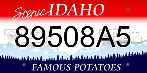89508A5 Idaho License Plate