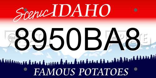 8950BA8 Idaho License Plate