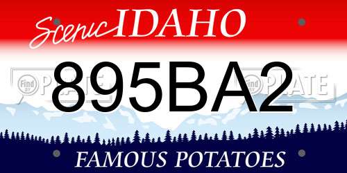 895BA2 Idaho License Plate