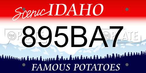 895BA7 Idaho License Plate