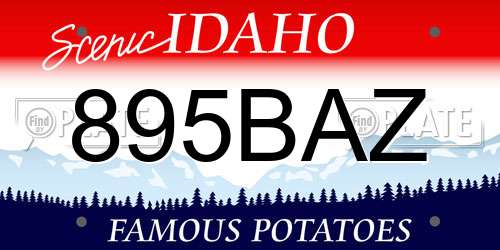 895BAZ Idaho License Plate