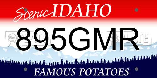 895GMR Idaho License Plate