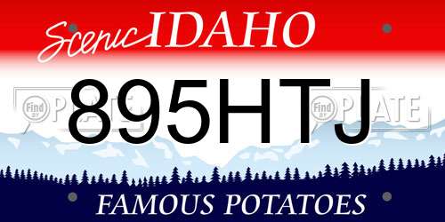 895HTJ Idaho License Plate