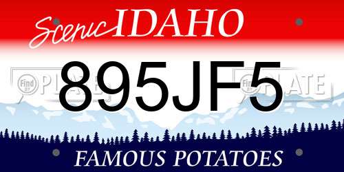 895JF5 Idaho License Plate