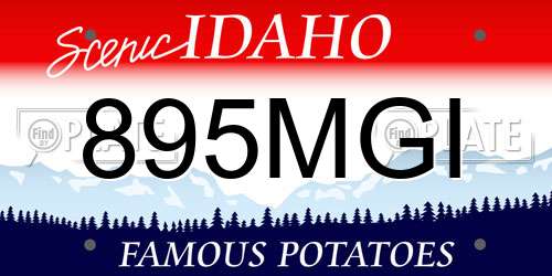 895MGI Idaho License Plate