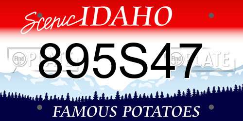 895S47 Idaho License Plate