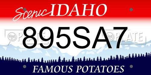 895SA7 Idaho License Plate