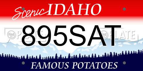 895SAT Idaho License Plate