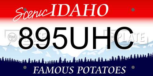 895UHC Idaho License Plate