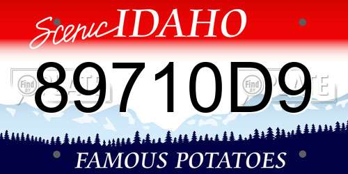 89710D9 Idaho License Plate