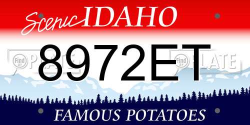 8972ET Idaho License Plate