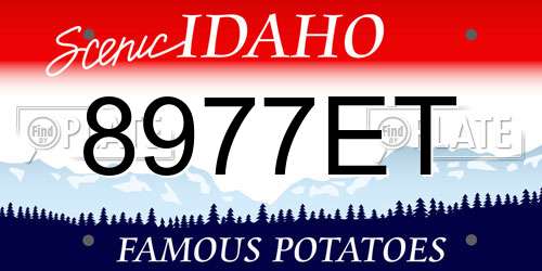 8977ET Idaho License Plate